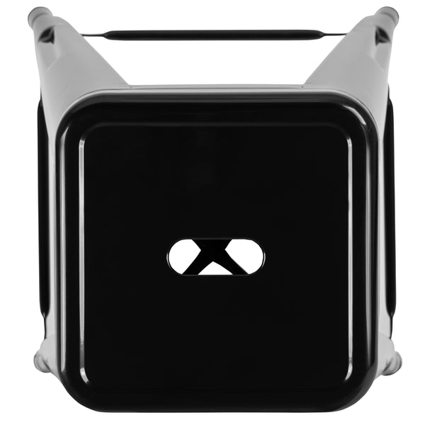Black |#| 4 Pack 24inch High Metal Indoor Counter Bar Stool - Stackable Stool, Black
