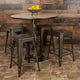 Gun Metal |#| 4 Pack 24inch High Metal Indoor Counter Bar Stool - Stackable Stool, Gun Metal Gray