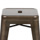 Gun Metal |#| 4 Pack 24inch High Metal Indoor Counter Bar Stool - Stackable Stool, Gun Metal Gray