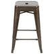 Gun Metal |#| 4 Pack 24inch High Metal Indoor Counter Bar Stool - Stackable Stool, Gun Metal Gray