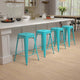 Teal |#| 4 Pack 24inch High Metal Indoor Counter Bar Stool - Stackable Stool, Teal
