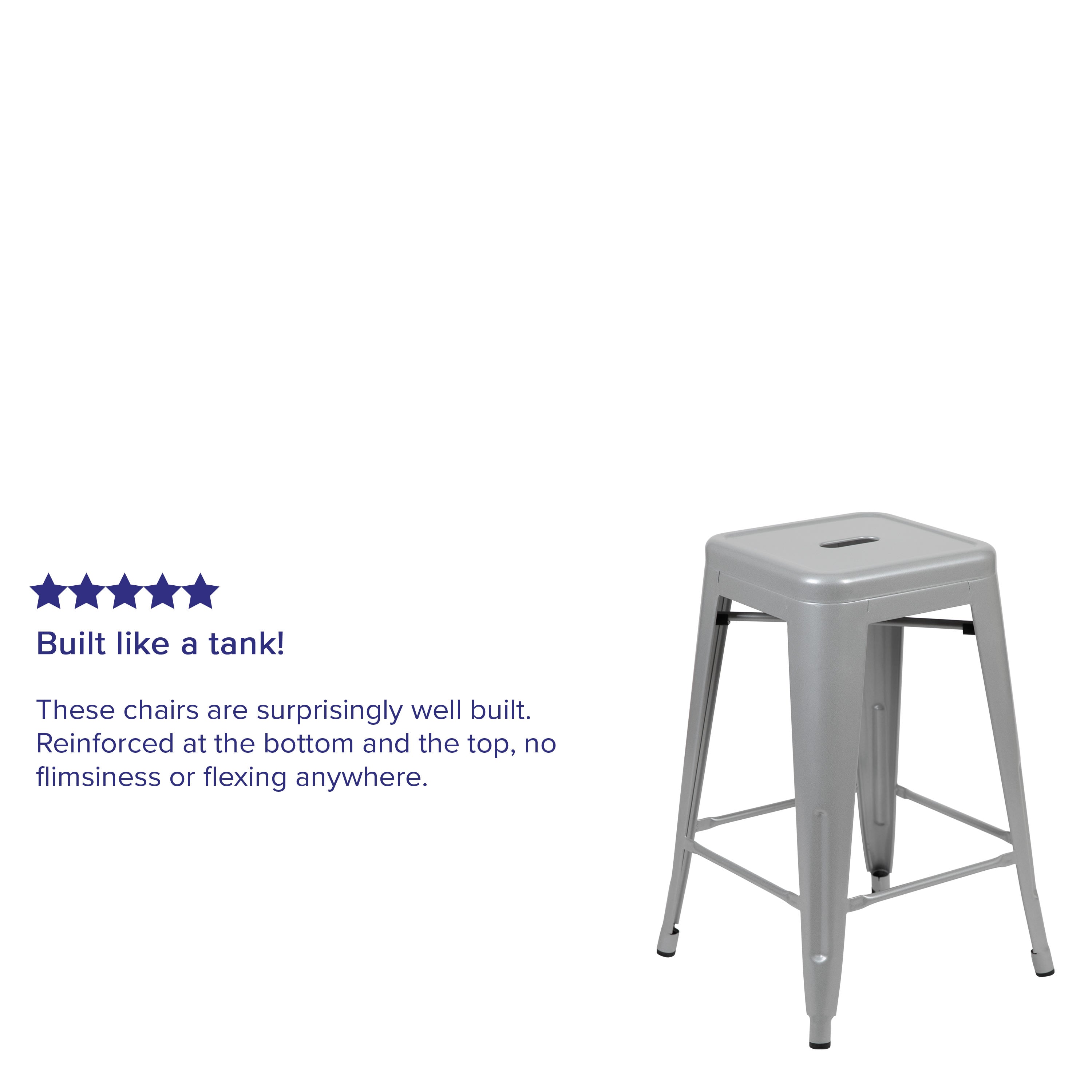 Stackable counter sales height stools