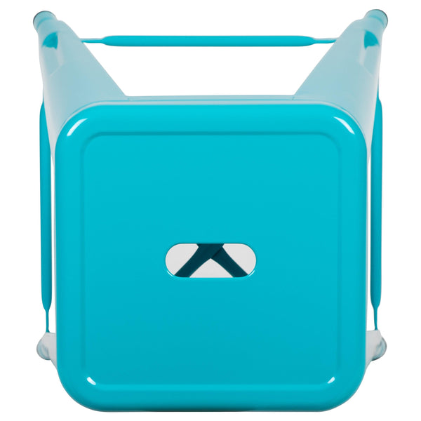Teal |#| 4 Pack 24inch High Metal Indoor Counter Bar Stool - Stackable Stool, Teal