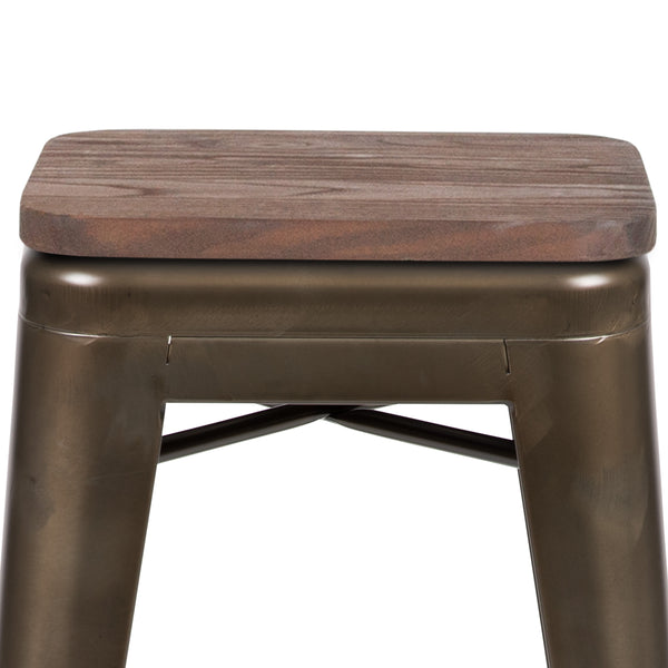 Gun Metal |#| 4 Pack 24inch High Metal Indoor Counter Bar Stool - Stackable Stool, Gun Metal Gray