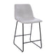 Light Gray |#| Set of 2 Kitchen Counter Height Stool - 24 Inch Light Gray LeatherSoft Barstool