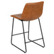 Light Brown |#| Set of 2 Kitchen Counter Height Stool - 24 Inch Light Brown LeatherSoft Barstool