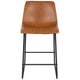 Light Brown |#| Set of 2 Kitchen Counter Height Stool - 24 Inch Light Brown LeatherSoft Barstool