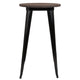 Black |#| 24inch Round Black Metal Indoor Bar Height Table with Walnut Rustic Wood Top