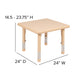 Natural |#| 24inch Square Natural Plastic Height Adjustable Activity Table - School Table for 4