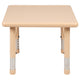 Natural |#| 24inch Square Natural Plastic Height Adjustable Activity Table - School Table for 4