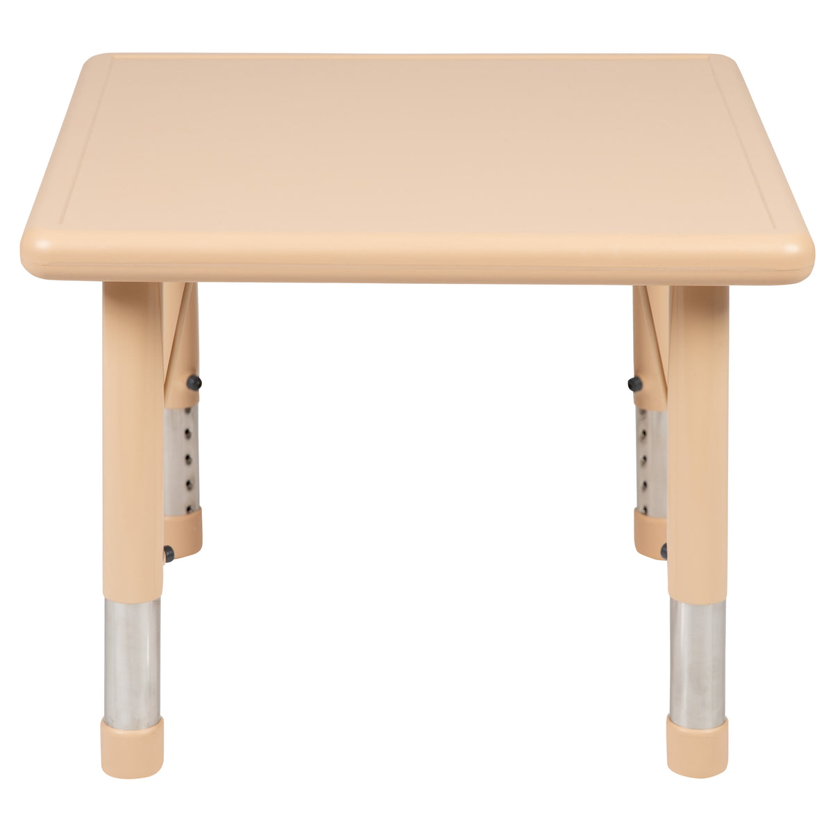 Natural |#| 24inch Square Natural Plastic Height Adjustable Activity Table - School Table for 4