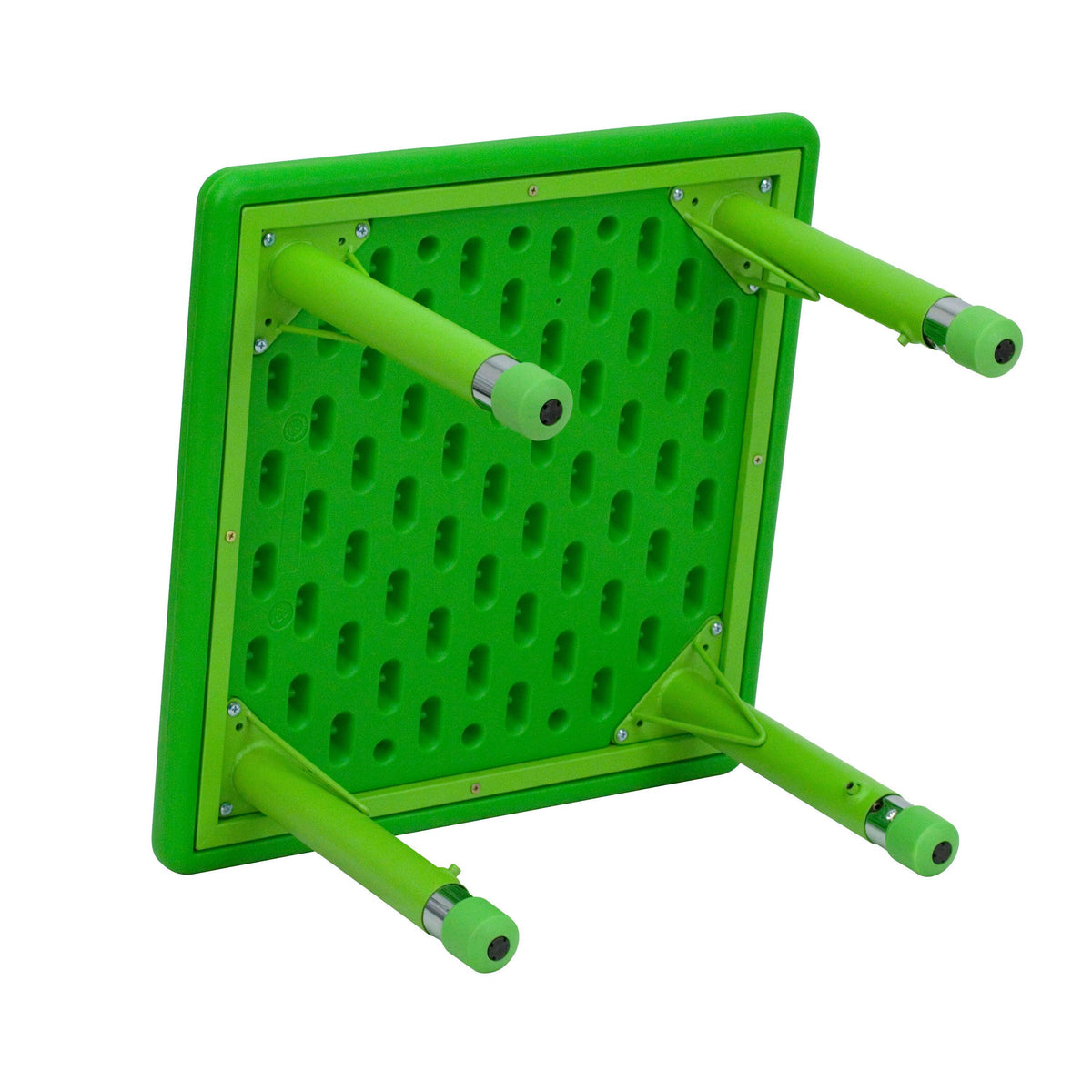 Green |#| 24inch Square Green Plastic Height Adjustable Activity Table