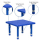 Blue |#| 24inch Square Blue Plastic Height Adjustable Activity Table