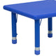 Blue |#| 24inch Square Blue Plastic Height Adjustable Activity Table