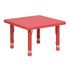 Red |#| 24" Square Red Plastic Height Adjustable Activity Table