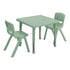 Sage |#| 3 PC Plastic Activity Table and 2 Chairs Set, 10.5" Seat Height-Sage
