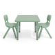Sage |#| 3 PC Plastic Activity Table and 2 Chairs Set, 10.5" Seat Height-Sage