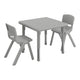Soft Gray |#| 3 PC Plastic Activity Table and 2 Chairs Set, 10.5" Seat Height-Soft Gray