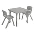 Soft Gray |#| 3 PC Plastic Activity Table and 2 Chairs Set, 10.5" Seat Height-Soft Gray
