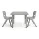 Soft Gray |#| 3 PC Plastic Activity Table and 2 Chairs Set, 10.5" Seat Height-Soft Gray
