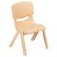 Natural |#| 24" Square Natural Plastic Height Adjustable Activity Table Set with 2 Chairs