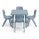 Dusty Blue |#| 5 PC Plastic Activity Table and 4 Chairs Set, 10.5" Seat Height-Dusty Blue