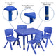 Blue |#| 24" Square Blue Plastic Height Adjustable Activity Table Set with 4 Chairs