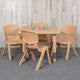 Natural |#| 24" Square Natural Plastic Height Adjustable Activity Table Set with 4 Chairs