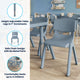 Dusty Blue |#| 5 PC Plastic Activity Table and 4 Chairs Set, 10.5" Seat Height-Dusty Blue
