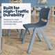 Dusty Blue |#| 5 PC Plastic Activity Table and 4 Chairs Set, 10.5" Seat Height-Dusty Blue