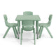 Sage |#| 5 PC Plastic Activity Table and 4 Chairs Set, 10.5" Seat Height-Sage