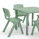 Sage |#| 5 PC Plastic Activity Table and 4 Chairs Set, 10.5" Seat Height-Sage