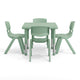 Sage |#| 5 PC Plastic Activity Table and 4 Chairs Set, 10.5" Seat Height-Sage