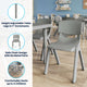 Soft Gray |#| 5 PC Plastic Activity Table and 4 Chairs Set, 10.5" Seat Height-Soft Gray