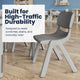 Soft Gray |#| 5 PC Plastic Activity Table and 4 Chairs Set, 10.5" Seat Height-Soft Gray