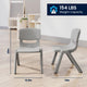 Soft Gray |#| 5 PC Plastic Activity Table and 4 Chairs Set, 10.5" Seat Height-Soft Gray
