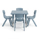 Dusty Blue |#| 5 PC Plastic Activity Table and 4 Chairs Set, 10.5" Seat Height-Dusty Blue