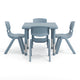 Dusty Blue |#| 5 PC Plastic Activity Table and 4 Chairs Set, 10.5" Seat Height-Dusty Blue