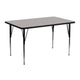 Gray |#| 24inchW x 48inchL Grey HP Laminate Activity Table with Height Adjustable Legs