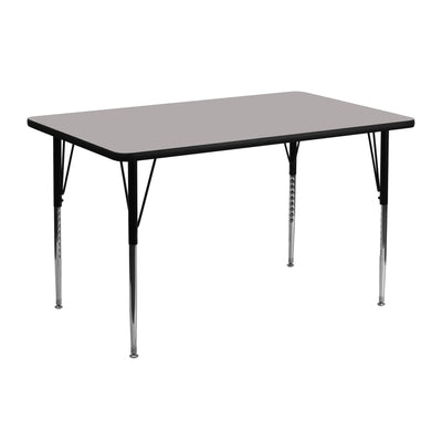 24''W x 48''L Rectangular HP Laminate Activity Table - Standard Height Adjustable Legs