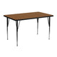 Oak |#| 24inchW x 48inchL Rectangular Oak HP Laminate Activity Table with Adjustable Legs