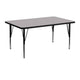 Gray |#| 24inchW x 48inchL Rectangular Grey Thermal Laminate Activity Table w/Adjustable Legs