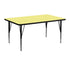 24''W x 48''L Rectangular Thermal Laminate Activity Table - Height Adjustable Short Legs