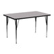 Gray |#| 24inchW x 48inchL Rectangular Grey Thermal Laminate Activity Table w/ Adjustable Legs