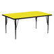 Yellow |#| 24inchW x 60inchL Rectangular Yellow HP Laminate Adjustable Leg Activity Table