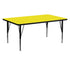 24''W x 60''L Rectangular HP Laminate Activity Table - Height Adjustable Short Legs