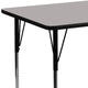 Gray |#| 24inchW x 60inchL Rectangular Grey HP Laminate Activity Table - Height Adjustable Legs