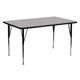 Gray |#| 24inchW x 60inchL Rectangular Grey HP Laminate Activity Table - Height Adjustable Legs