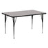 24''W x 60''L Rectangular HP Laminate Activity Table - Standard Height Adjustable Legs