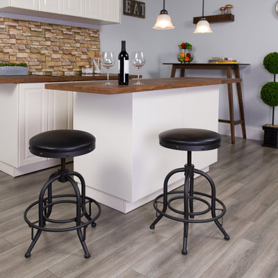 24'' Counter Height Stool with Swivel Lift LeatherSoft Seat - View 2